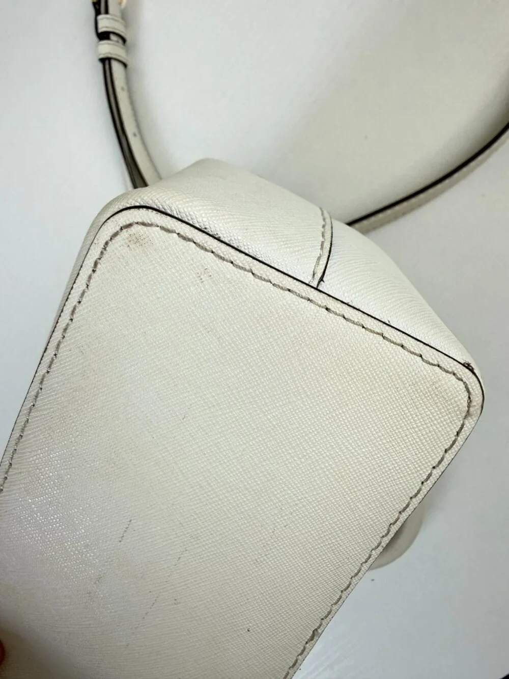 Michael Kors White Saffiano Satchel Crossbody Bag